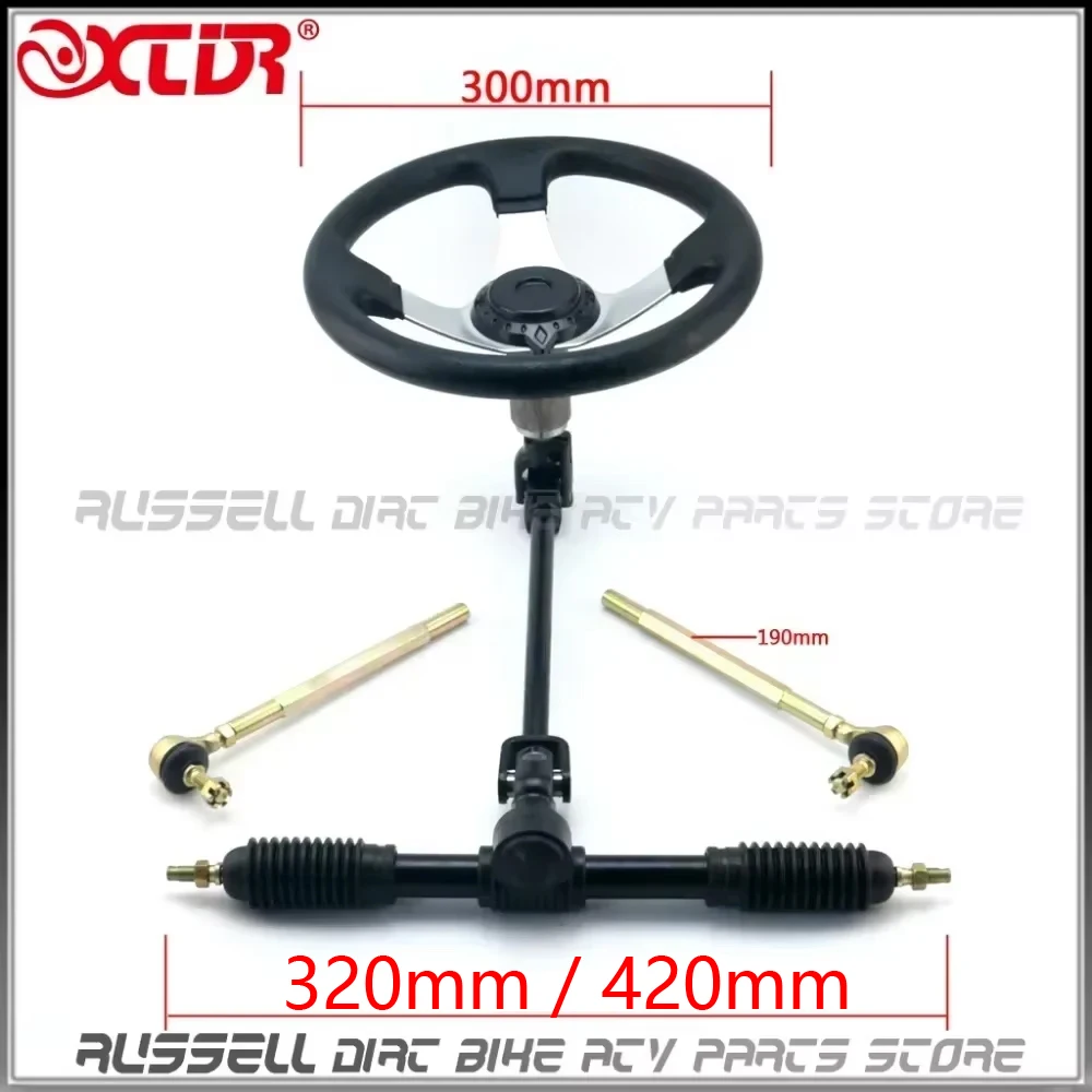 Steering Wheel Set 320mm / 420mm for 110CC Go Karting DIY Tie Rod Rack Adjustable Shaft Steering Knuckle Refires Spare Parts
Steering Wheel Set 320mm / 420mm for 110CC Go Karting DIY Tie Rod Rack Adjustable Shaft Steering Knuckle Refires Spare Parts