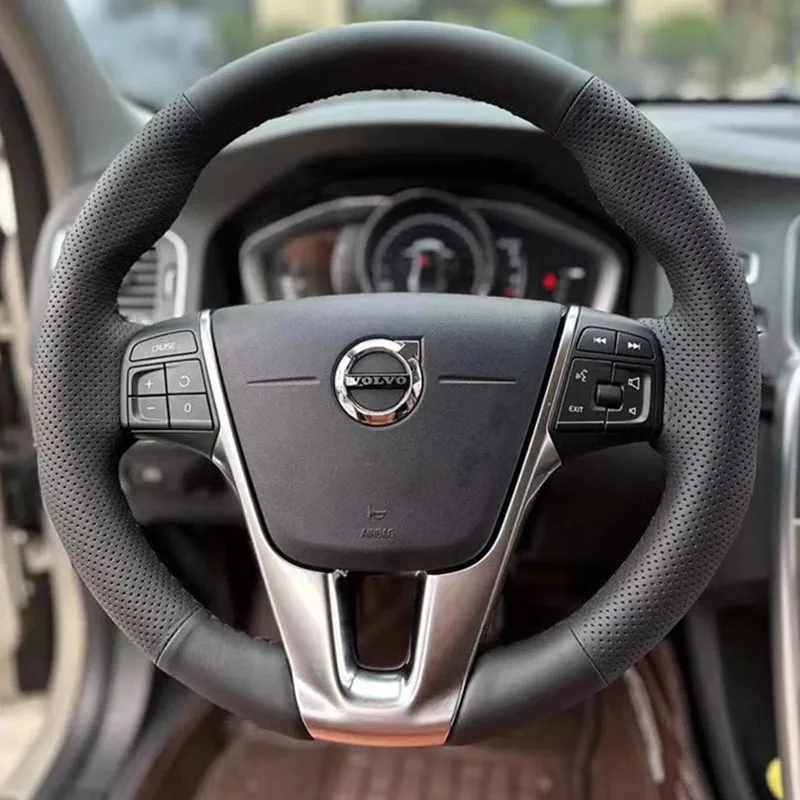 Hand-stitched black genuine Leather non-slip car Steering Wheel Cover For VOLVO XC60 S60 V40 V60 S40 2011-2017 auto parts
Hand-stitched black genuine Leather non-slip car Steering Wheel Cover For VOLVO XC60 S60 V40 V60 S40 2011-2017 auto parts