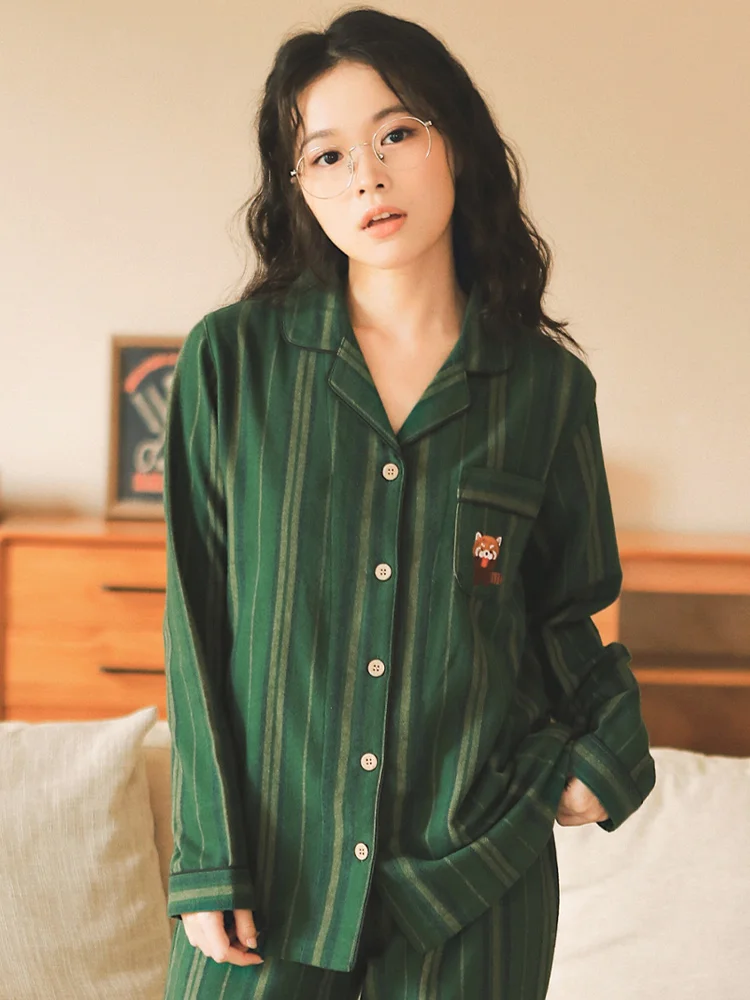 Advanced emotional couple pajamas autumn pure cotton brushed women's spring and autumn Japanese winter and autumn thickened and
Advanced emotional couple pajamas autumn pure cotton brushed women's spring and autumn Japanese winter and autumn thickened and
