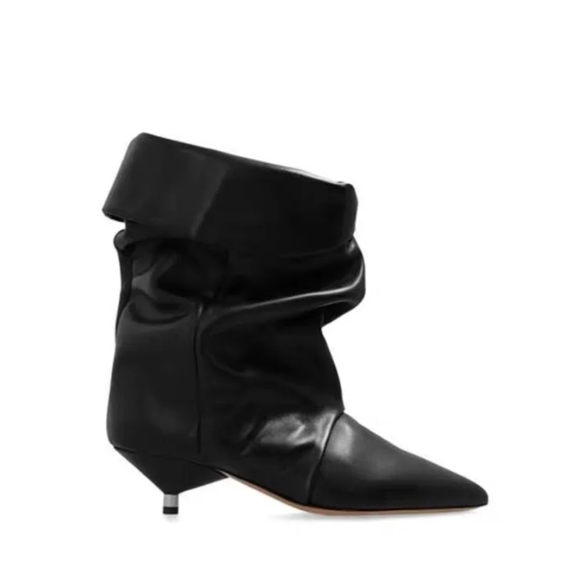 New Fashion Show Kitten Heel Pointed End Pleated Suede Mid-calf Boots Sexy Sleeve Low Heel Banquet Commuting Women Short Boots
New Fashion Show Kitten Heel Pointed End Pleated Suede Mid-calf Boots Sexy Sleeve Low Heel Banquet Commuting Women Short Boots