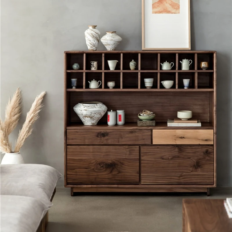 Teacup holder Bogu rack Side cabinet Display rack New Chinese wabi-sabi black walnut white oak scarred locker
Teacup holder Bogu rack Side cabinet Display rack New Chinese wabi-sabi black walnut white oak scarred locker