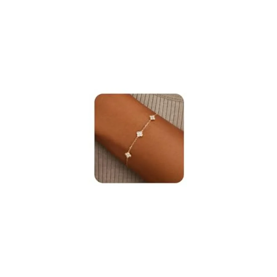 Birthstone Gold Clover Bracelet Dainty 14K Gold Plated Cute Friendship Stackable Bracelets for Women No Tarnish Trendy Charm Be
Birthstone Gold Clover Bracelet Dainty 14K Gold Plated Cute Friendship Stackable Bracelets for Women No Tarnish Trendy Charm Be