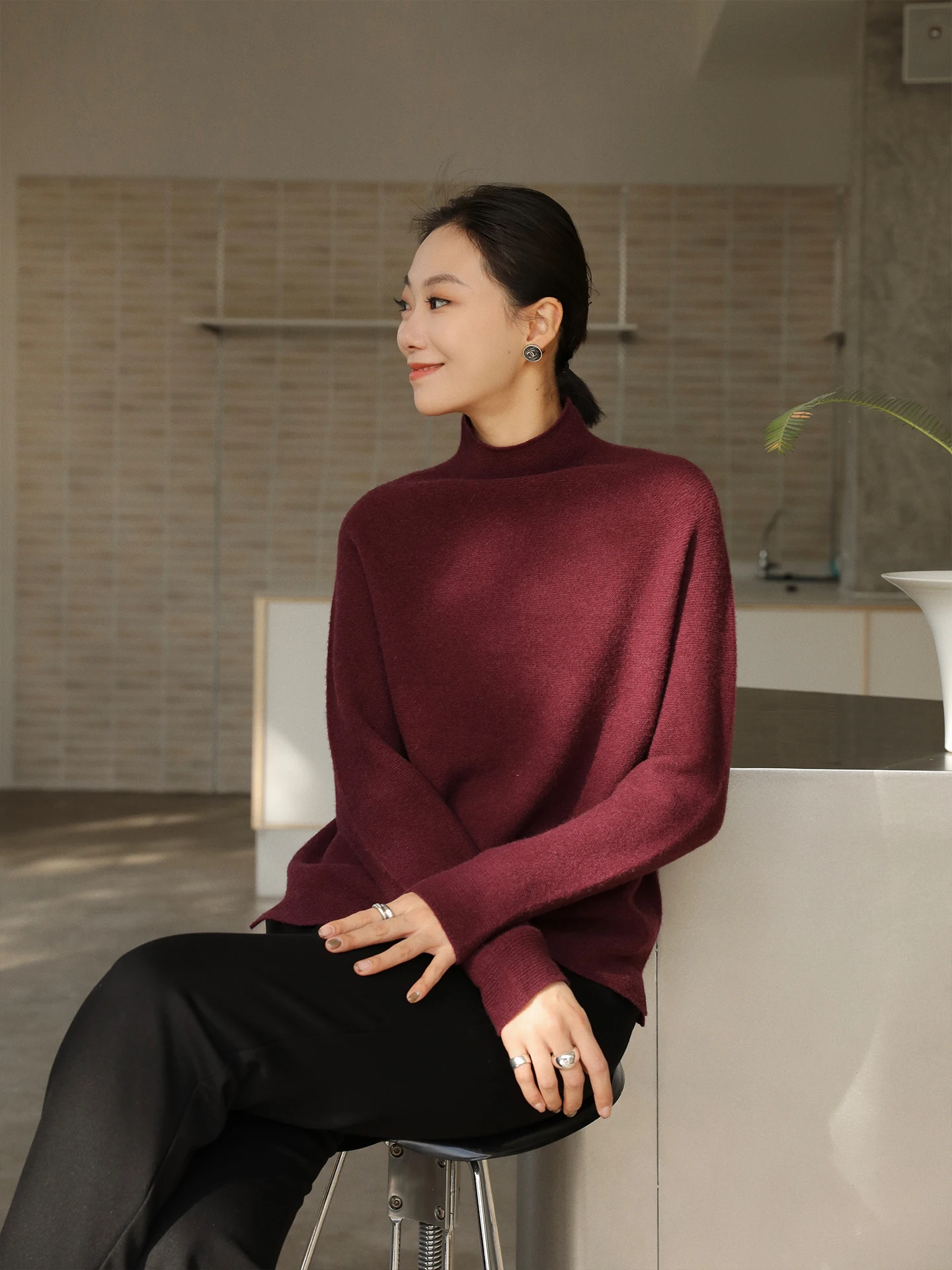 Caramel Colored Versatile Women's Woolen Knit Sweater f High Collar Warmth Comfortable Long Sve Loose Fit Knitted Top
Caramel Colored Versatile Women's Woolen Knit Sweater f High Collar Warmth Comfortable Long Sve Loose Fit Knitted Top