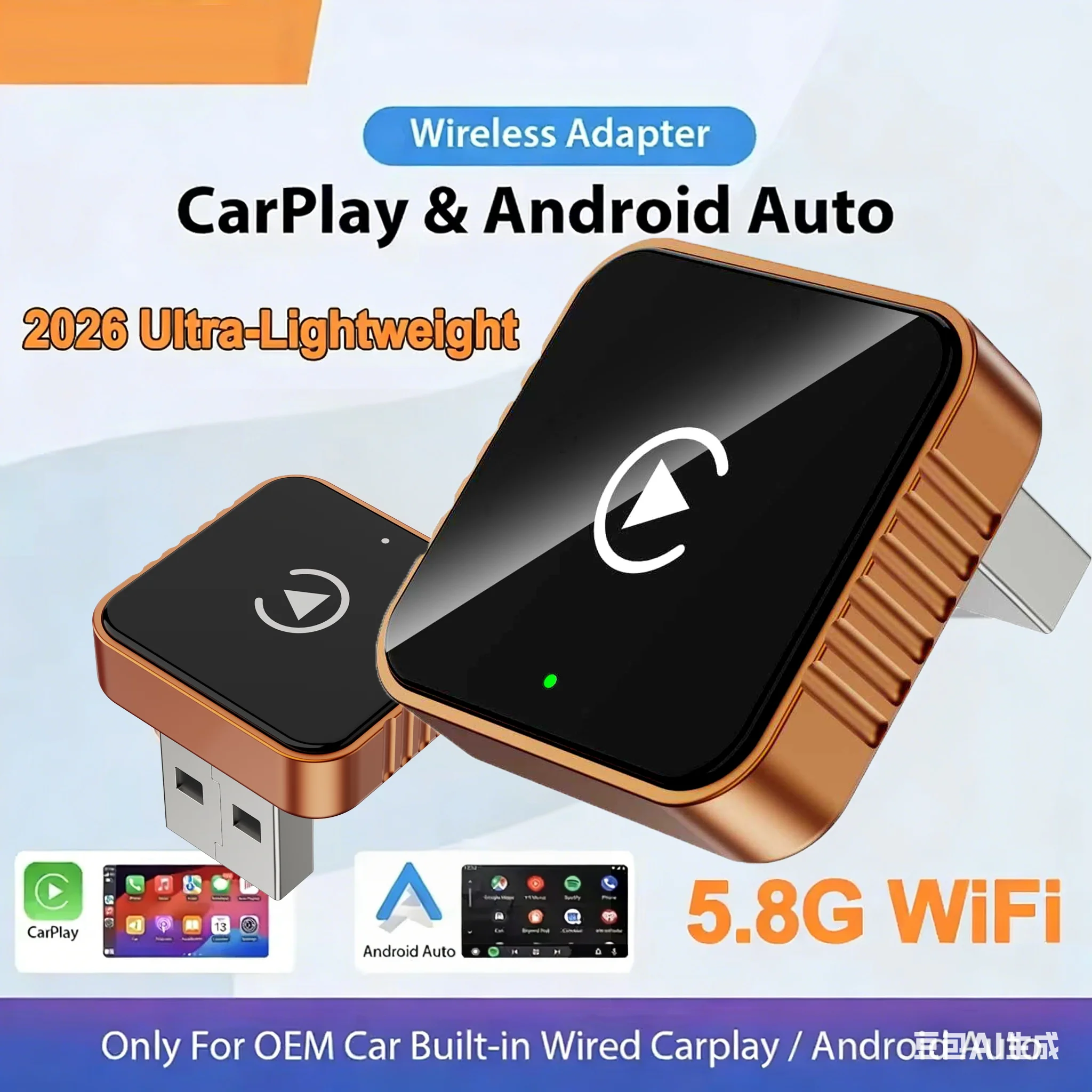 Portable Wired To Wireless 2IN1 CarPlay Smart Box, One Click Fast Connect Auto Sync Phone Data, Durable Low Latency Car Play Ada
Portable Wired To Wireless 2IN1 CarPlay Smart Box, One Click Fast Connect Auto Sync Phone Data, Durable Low Latency Car Play Ada