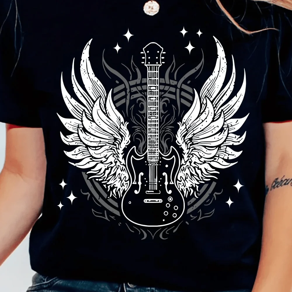 Guitar Wings Print Sports T Shirt Round Neck Short Sleeve Workout Shirts Sportswear For Women Haraju Shirt
Guitar Wings Print Sports T Shirt Round Neck Short Sleeve Workout Shirts Sportswear For Women Haraju Shirt