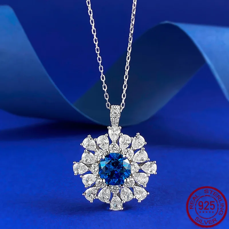 New Blue Treasure Pendant S925 Pure Silver 8.0mm European and American Women's Simple Water Wave Chain Necklace Wedding Jewelry 
New Blue Treasure Pendant S925 Pure Silver 8.0mm European and American Women's Simple Water Wave Chain Necklace Wedding Jewelry