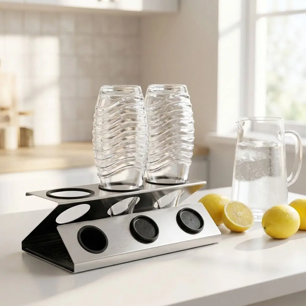 Stainless Steel Soda Bottle Drain Rack 3-hole Silver Bottle Drying Rack with Brush Soda Bottle Placement Rack Living Room
Stainless Steel Soda Bottle Drain Rack 3-hole Silver Bottle Drying Rack with Brush Soda Bottle Placement Rack Living Room