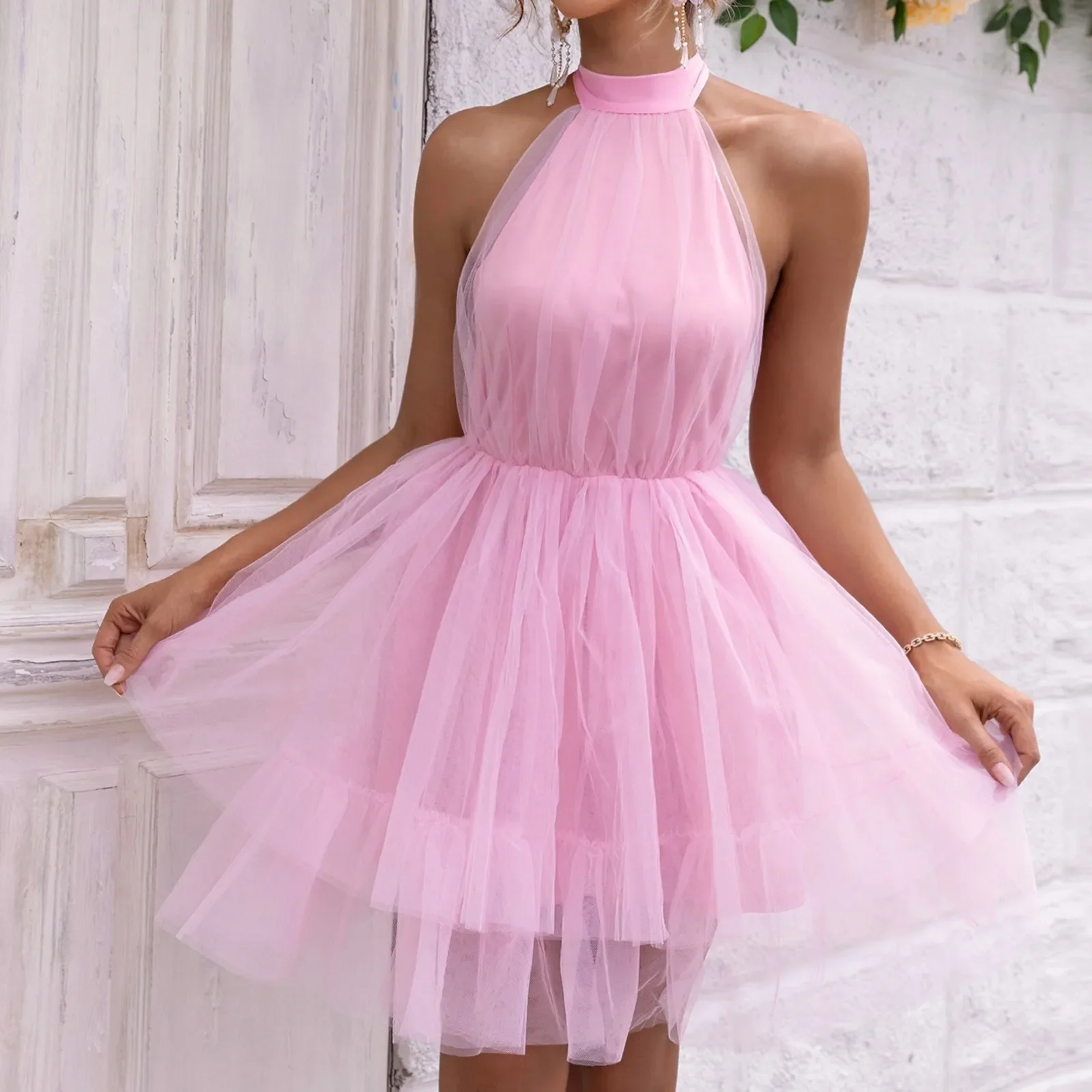 Ruffle Flare Layered Short Dress Women Y2k Fairy Dresses Halter Backless Mini Dress Sleeveless Sexy Open Back V Neck Party Dress
Ruffle Flare Layered Short Dress Women Y2k Fairy Dresses Halter Backless Mini Dress Sleeveless Sexy Open Back V Neck Party Dress