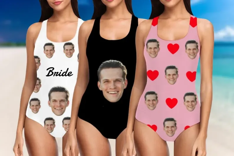 Personalized Face Bride Bathing Swimsuit, Custom Face Swimsuit, Bridesmaid Swimsuit with Face, Summer Holiday Bathing Suit
Personalized Face Bride Bathing Swimsuit, Custom Face Swimsuit, Bridesmaid Swimsuit with Face, Summer Holiday Bathing Suit
