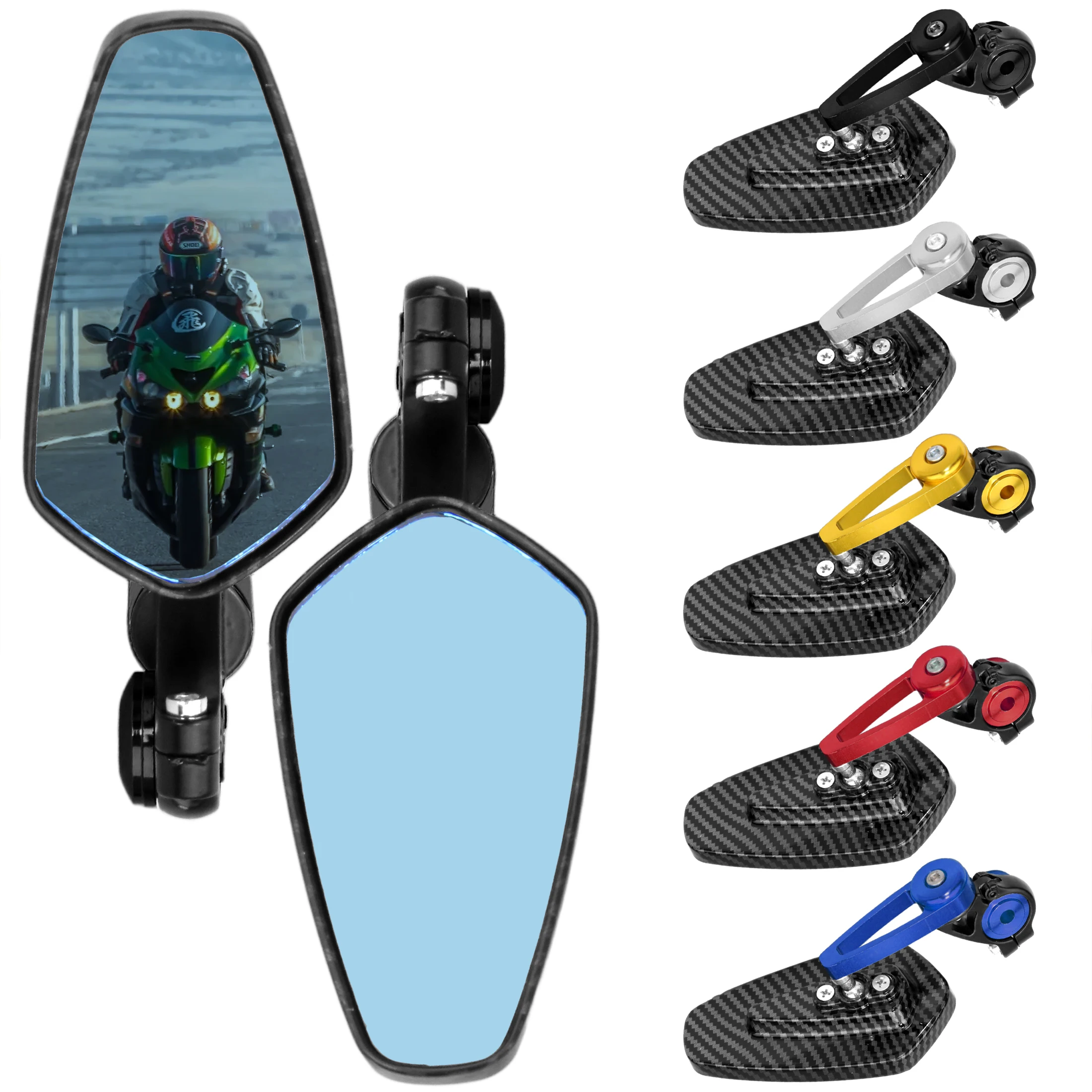 7/8'' Carbon Fiber Motorcycle Side Mirror, 22mm Handlebar Fit, Inverted Rear Mirror for Cafe Racer Bobber
7/8'' Carbon Fiber Motorcycle Side Mirror, 22mm Handlebar Fit, Inverted Rear Mirror for Cafe Racer Bobber