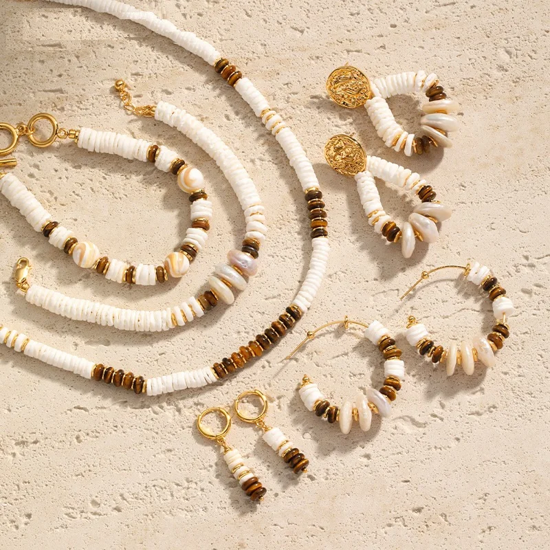 Maillard Natural Baroque Pearl Shell Tiger Eye Stone Beaded Necklace Bracelet Earring Set,18K Gold Plated Jewelry Set Gift Women
Maillard Natural Baroque Pearl Shell Tiger Eye Stone Beaded Necklace Bracelet Earring Set,18K Gold Plated Jewelry Set Gift Women