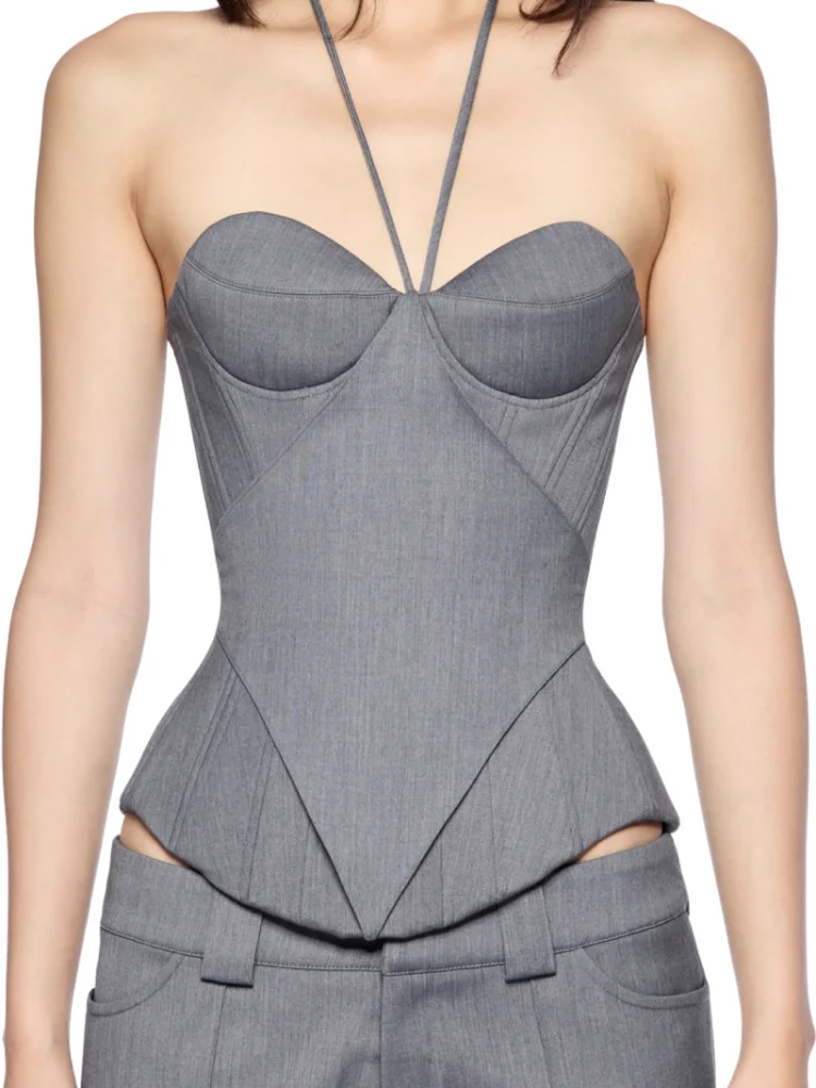 Сексуальный корсет-халтер в стиле пэчворк для женщин, с низким вырезом, А-силуэт, на шнуровке, с косточками, однотонный топ-бюстье, новинка 2026 года, для вечеринок и отпуска
Сексуальный корсет-халтер в стиле пэчворк для женщин, с низким вырезом, А-силуэт, на шнуровке, с косточками, однотонный топ-бюстье, новинка 2026 года, для вечеринок и отпуска