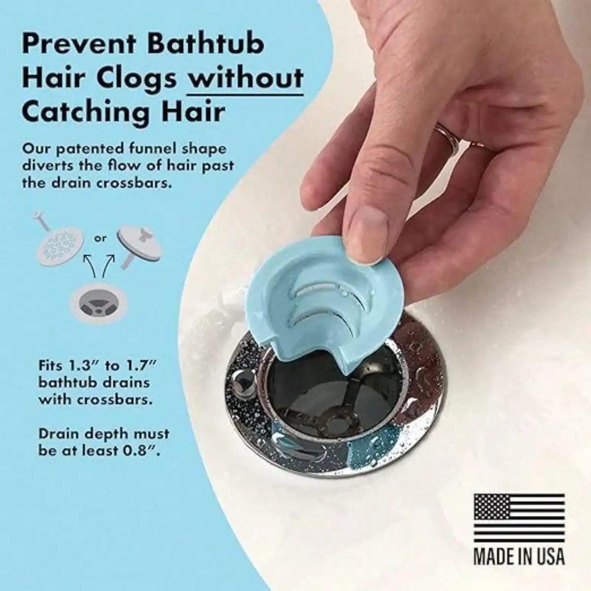 Adjustable Bathtub Drain Funnel: Multi-Size Hair Catcher That Fits Most Drains & Prevents Hair Clogs
Adjustable Bathtub Drain Funnel: Multi-Size Hair Catcher That Fits Most Drains & Prevents Hair Clogs