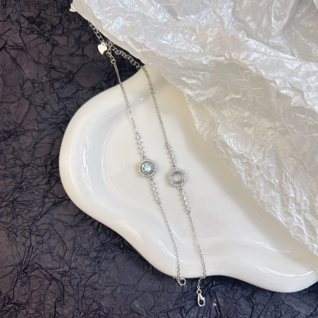 925 Sterling Silver Bracelet Base Suitable for 6mm round Zircon Empty Holder DIY Jewelry Accessories Women's Jewelry Birthday
925 Sterling Silver Bracelet Base Suitable for 6mm round Zircon Empty Holder DIY Jewelry Accessories Women's Jewelry Birthday