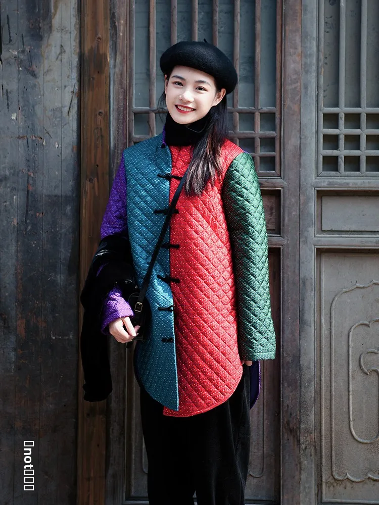 Tinuo Silk Velvet Cotton Jaet Retro Design Patchwork Color Mid-Length Original Cotton Clothes Women's Faion Winter Coat
Tinuo Silk Velvet Cotton Jaet Retro Design Patchwork Color Mid-Length Original Cotton Clothes Women's Faion Winter Coat