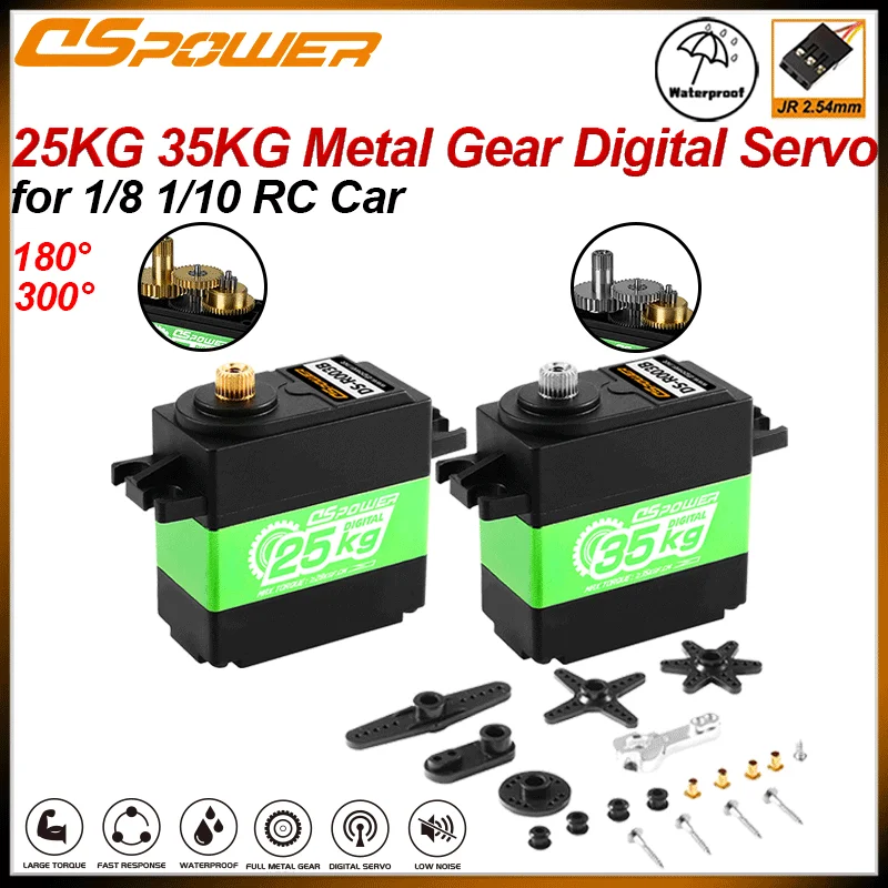 DSPOWER 25KG 35KG 8.4V HV Digital Servo Metal Gear Waterproof for 1/8 1/10 TRX4 TRX6 Scx10 Arrma 104001 Slash Maxx RC Car Robot
DSPOWER 25KG 35KG 8.4V HV Digital Servo Metal Gear Waterproof for 1/8 1/10 TRX4 TRX6 Scx10 Arrma 104001 Slash Maxx RC Car Robot