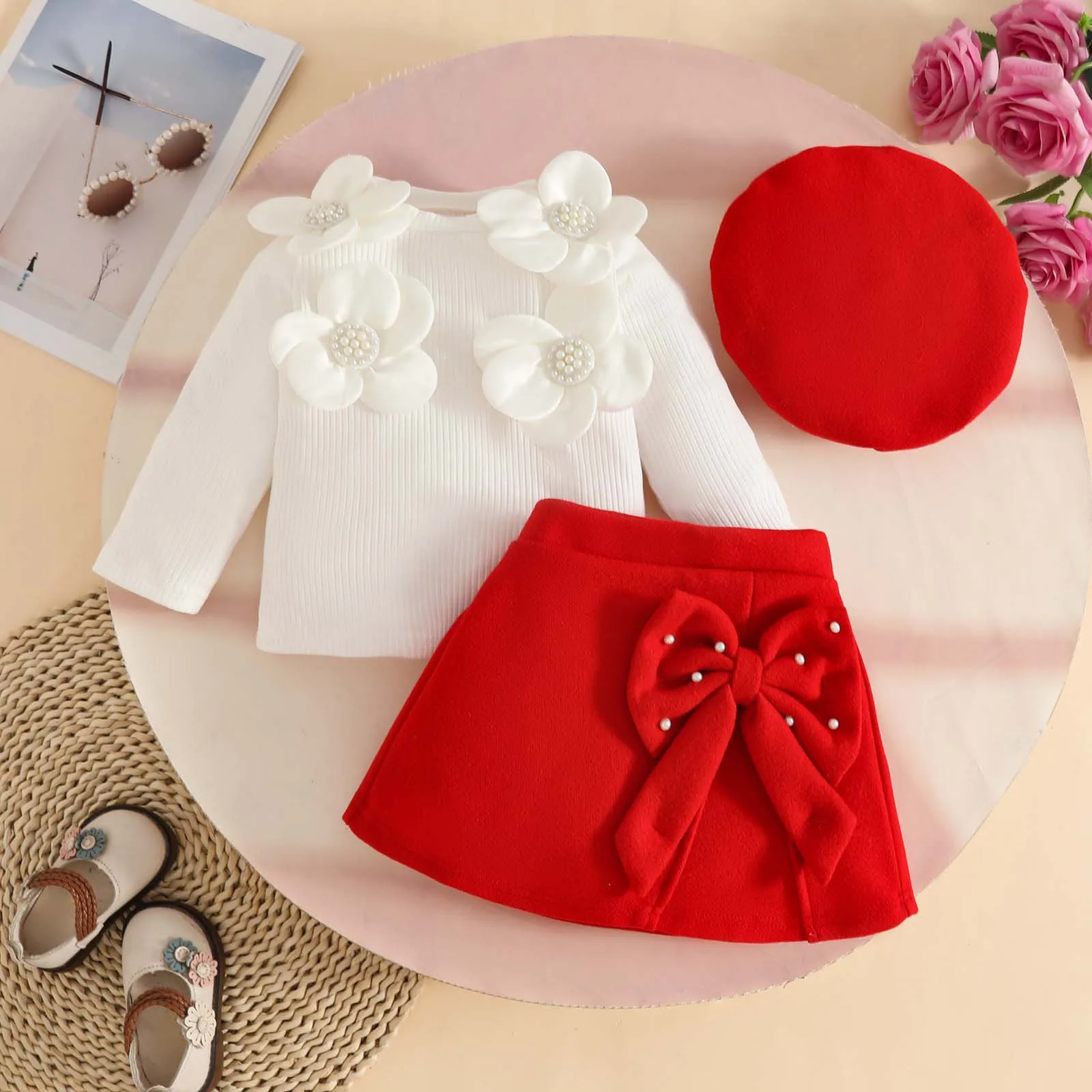 Милый наряд для маленьких девочек, топ с длинными рукавами и бантом, короткая юбка, комплект шляпы, модная удобная одежда из трех предметов
Милый наряд для маленьких девочек, топ с длинными рукавами и бантом, короткая юбка, комплект шляпы, модная удобная одежда из трех предметов