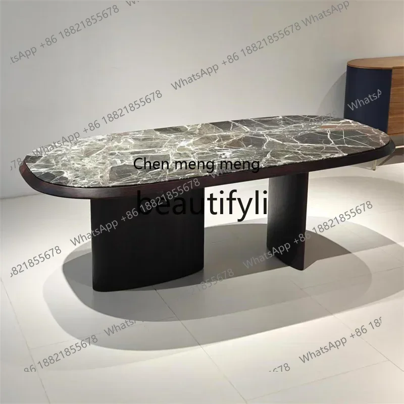 French light luxury marble dining table semi-round simple dining table medieval designer conference table2936
French light luxury marble dining table semi-round simple dining table medieval designer conference table2936