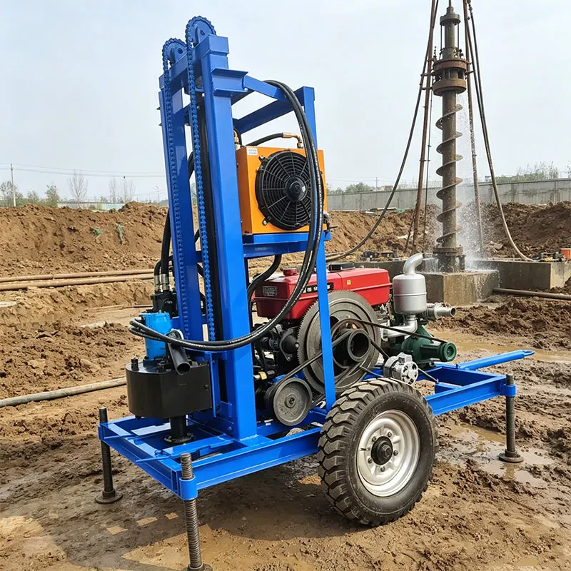 Customized water well drill rig the drilling machine achieves 150m in one shift uses efficient hydraulics 25HP engine
Customized water well drill rig the drilling machine achieves 150m in one shift uses efficient hydraulics 25HP engine