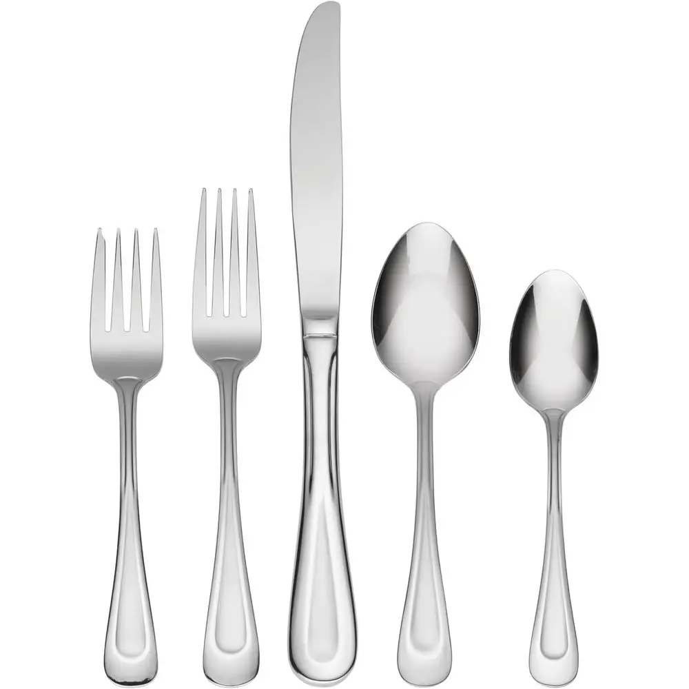 45-Piece Stainless Steel Cutlery Set for 8, Including Serving Tools, Knives, Spoons, and Forks (Satin Sand Finish)
45-Piece Stainless Steel Cutlery Set for 8, Including Serving Tools, Knives, Spoons, and Forks (Satin Sand Finish)