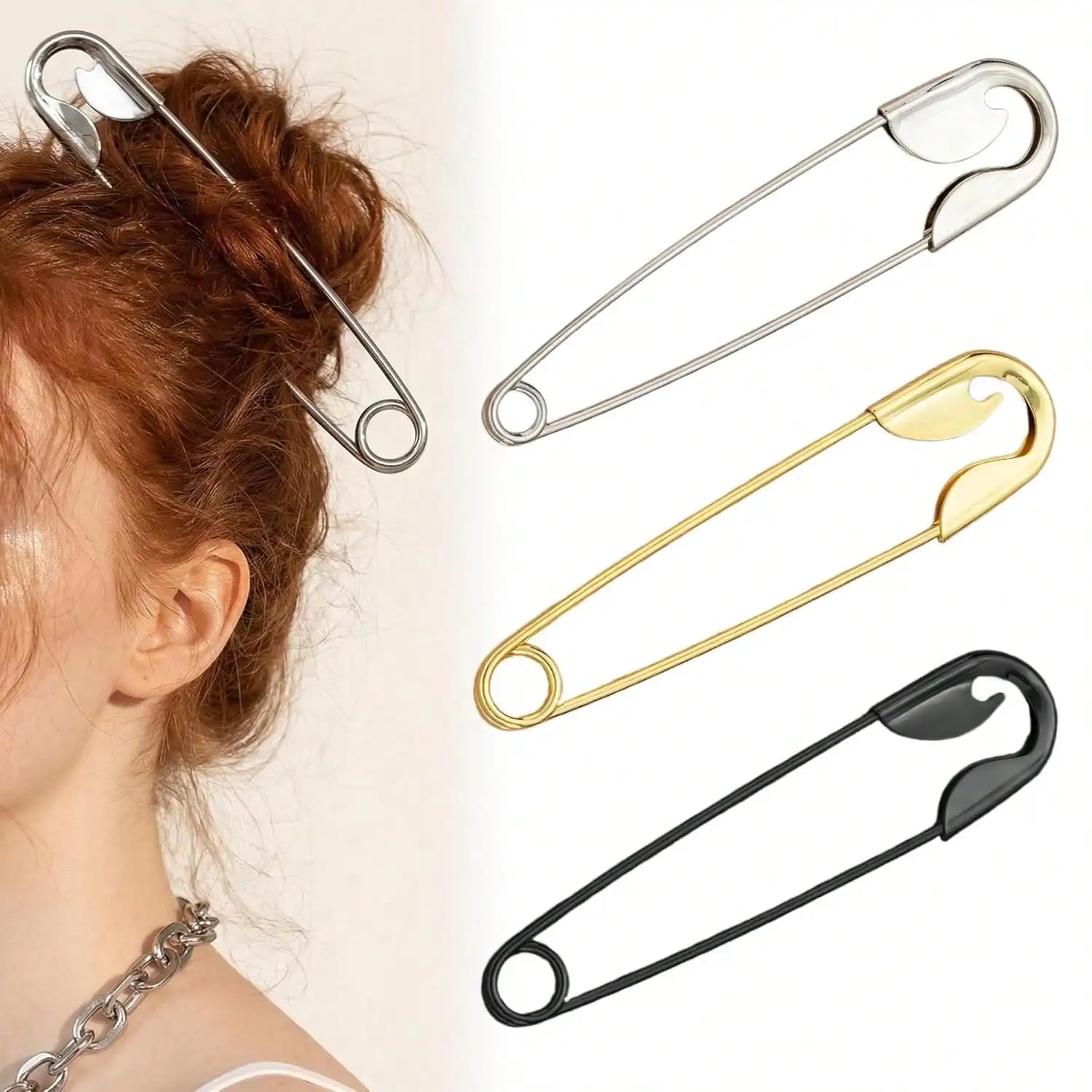 3 Pack Metal French Hair Pin Women, Safety Pin Hair Clip Styling, Personality & Durable Hair Pins Buns, Updos, Twist, Professional Hair Styling Accessories
3 Pack Metal French Hair Pin Women, Safety Pin Hair Clip Styling, Personality & Durable Hair Pins Buns, Updos, Twist, Professional Hair Styling Accessories