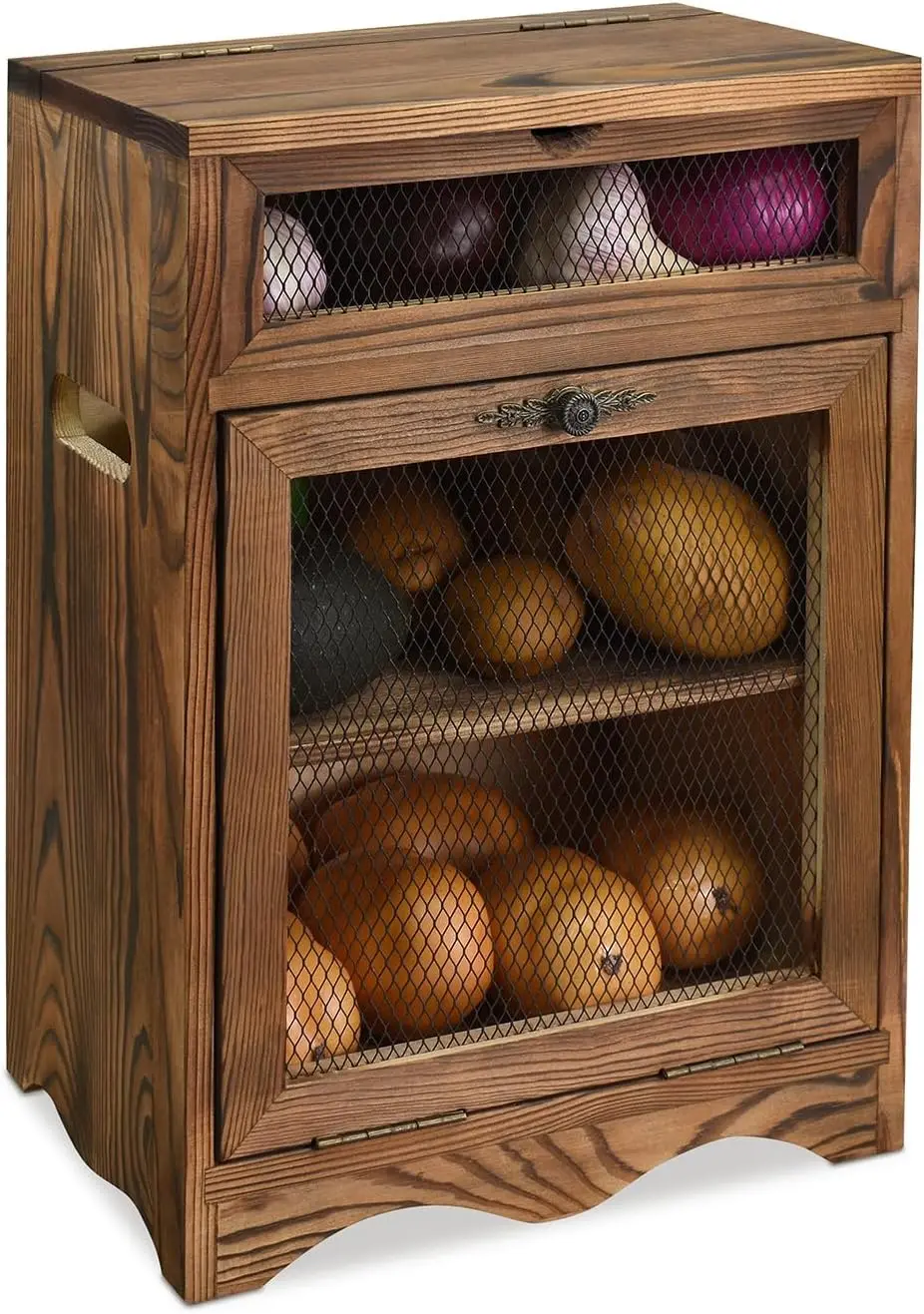 Free Assemble Wooden Countertop Storage Bin for Potatoes, Onions, Bread - Rustic Color, 11.8x6.8x16 in
Free Assemble Wooden Countertop Storage Bin for Potatoes, Onions, Bread - Rustic Color, 11.8x6.8x16 in