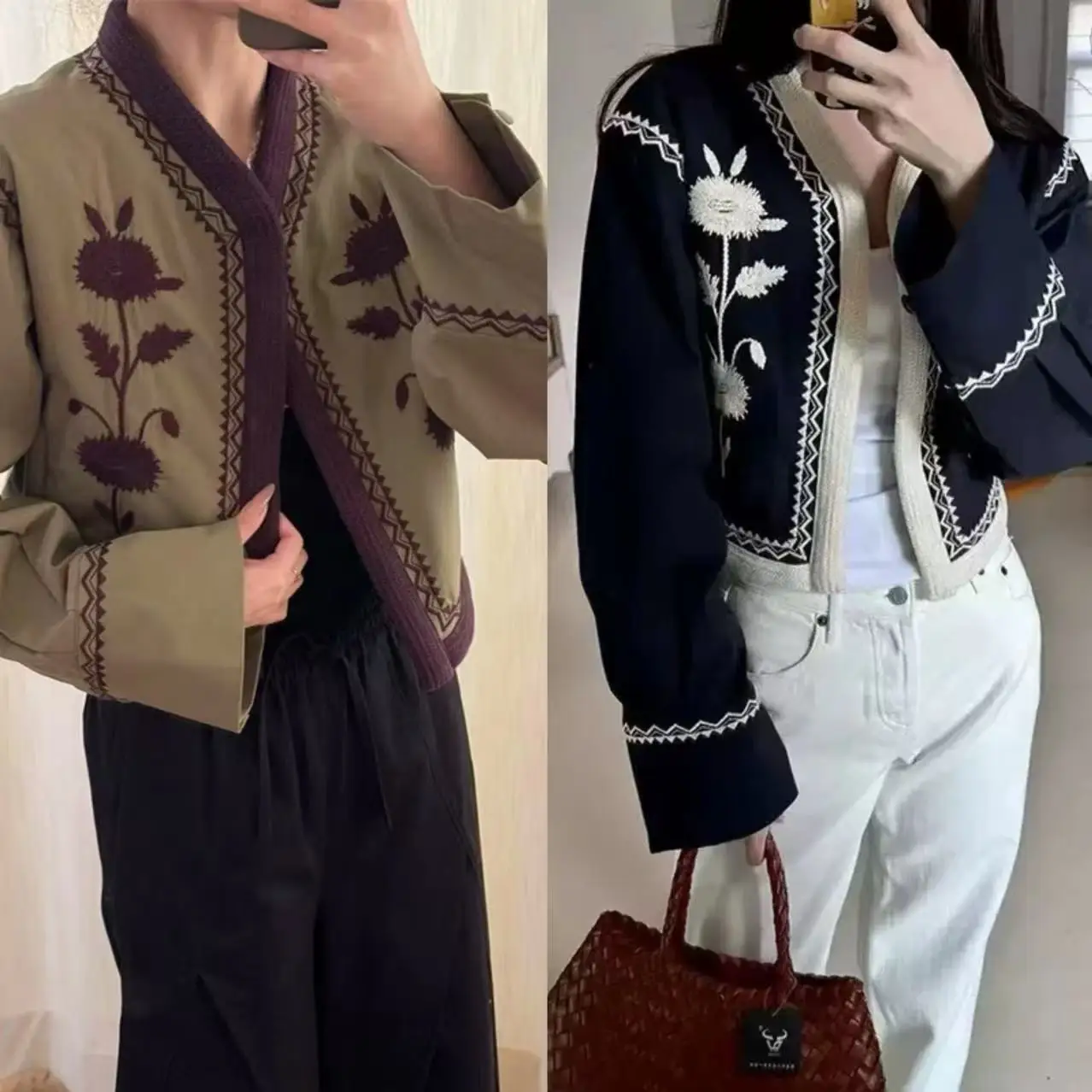 Женская вязаная хлопковая куртка в стиле ретро с длинными рукавами и цветочной вышивкой, свободного кроя, осенне-зимняя новинка
Женская вязаная хлопковая куртка в стиле ретро с длинными рукавами и цветочной вышивкой, свободного кроя, осенне-зимняя новинка