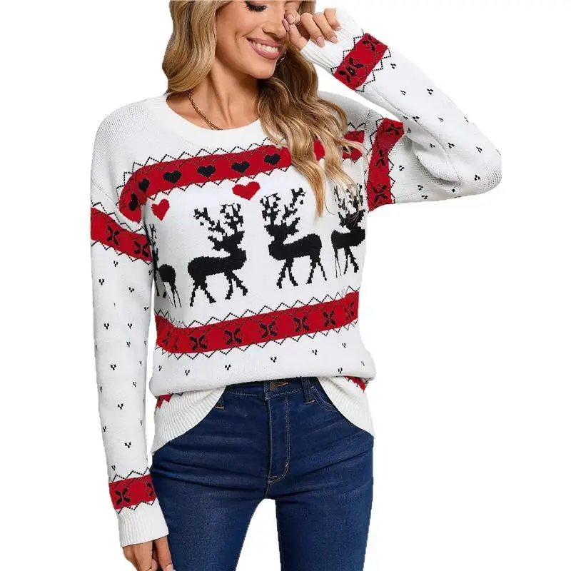 Autumn Winter Knitted Sweater Cisas Deer Pattern round Ne Women's Top Long Sve Commute Sle Faionable Knitwear
Autumn Winter Knitted Sweater Cisas Deer Pattern round Ne Women's Top Long Sve Commute Sle Faionable Knitwear