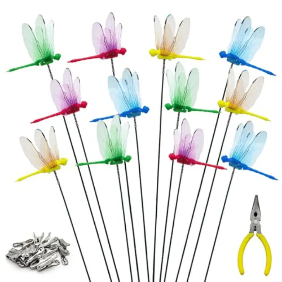 Dragonfly Clip 12Pcs, Decorative Dragonfly Garden Stakes with Clips, Ideal for Garden and Patio Enhancement
Dragonfly Clip 12Pcs, Decorative Dragonfly Garden Stakes with Clips, Ideal for Garden and Patio Enhancement