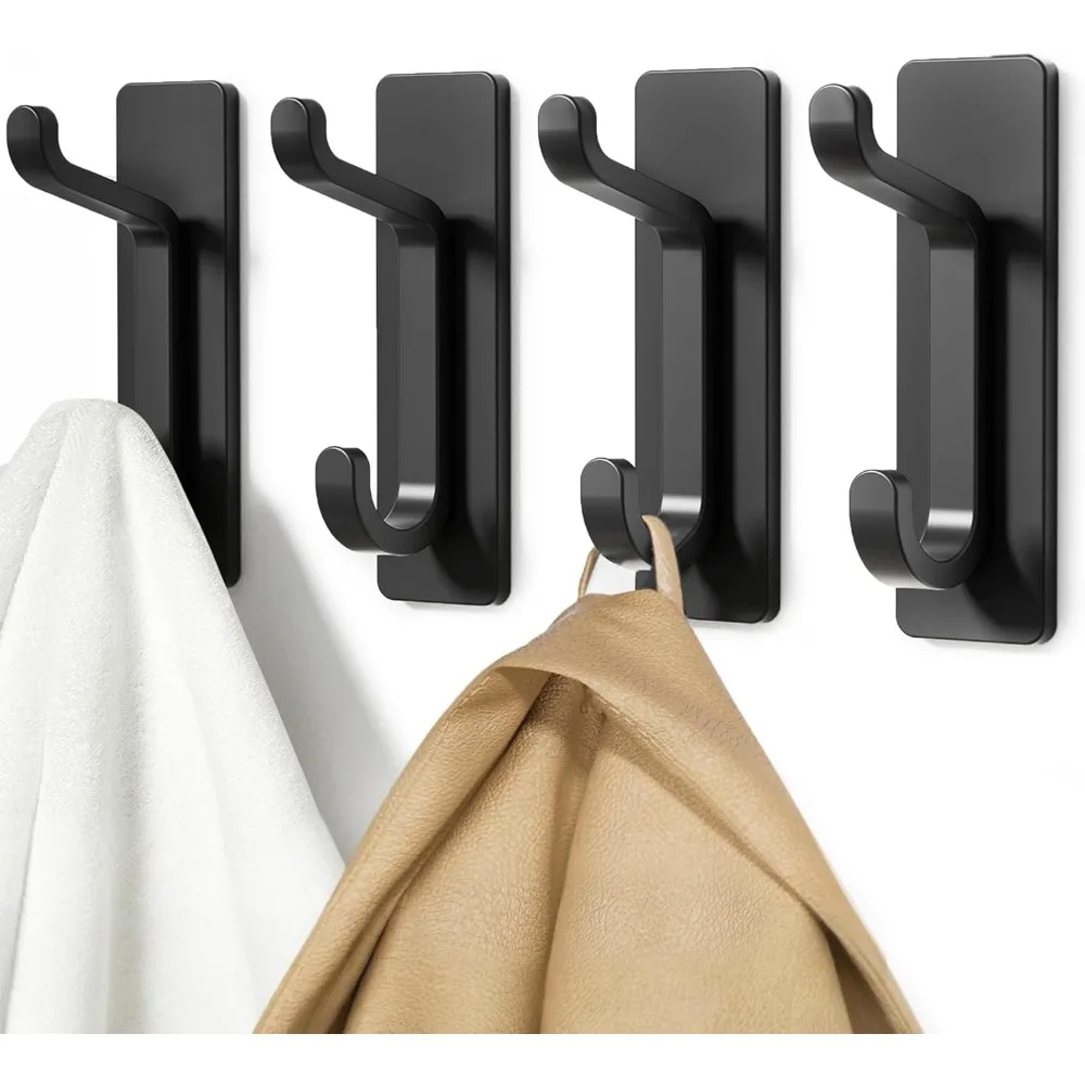 Heavy Duty Adhesive Wall Hooks 13LB 4 Pack Black for Coats Towels Robes No Drill
Heavy Duty Adhesive Wall Hooks 13LB 4 Pack Black for Coats Towels Robes No Drill