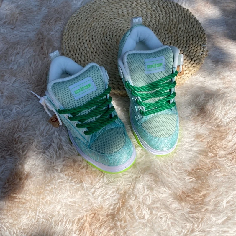 026 Retro Skateboarding Shoes Men's Lime Green Contrast Bread Shoes Coarse Green Hemp Rope Lace Trendy Shoes Large Sizes 36-48
026 Retro Skateboarding Shoes Men's Lime Green Contrast Bread Shoes Coarse Green Hemp Rope Lace Trendy Shoes Large Sizes 36-48