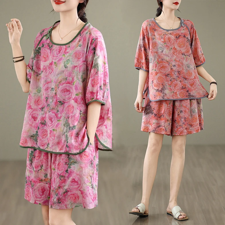 plus Size Cotton Linen Set Casual Thin Top Bottoms Two Piece Set Summer New Arrival Women's Clothing Comfortable Commute Style
plus Size Cotton Linen Set Casual Thin Top Bottoms Two Piece Set Summer New Arrival Women's Clothing Comfortable Commute Style