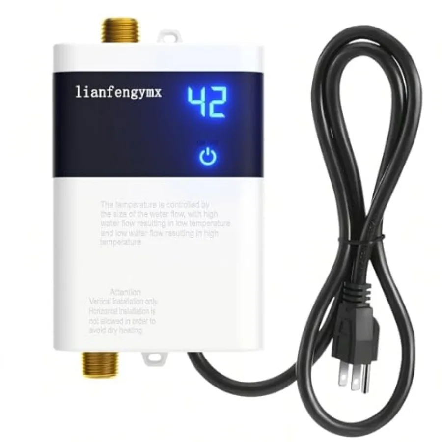 110V Tankless Water Heater 3000W Instant Under Sink Hot Water Heater with Flow-Controlled Temperature Lower Flow = Higher Heat
110V Tankless Water Heater 3000W Instant Under Sink Hot Water Heater with Flow-Controlled Temperature Lower Flow = Higher Heat
