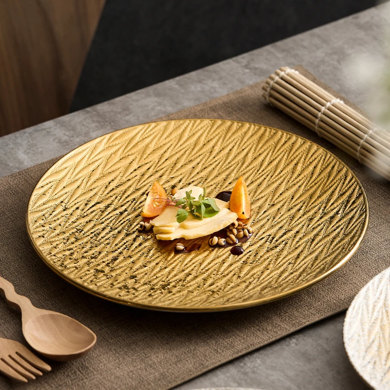 12inches Golden Dining Room Dinner Plate Round Ceramic Western Steak Dessert Plate High-end Cutlery Home Breakfast Fruit Dishes
12inches Golden Dining Room Dinner Plate Round Ceramic Western Steak Dessert Plate High-end Cutlery Home Breakfast Fruit Dishes