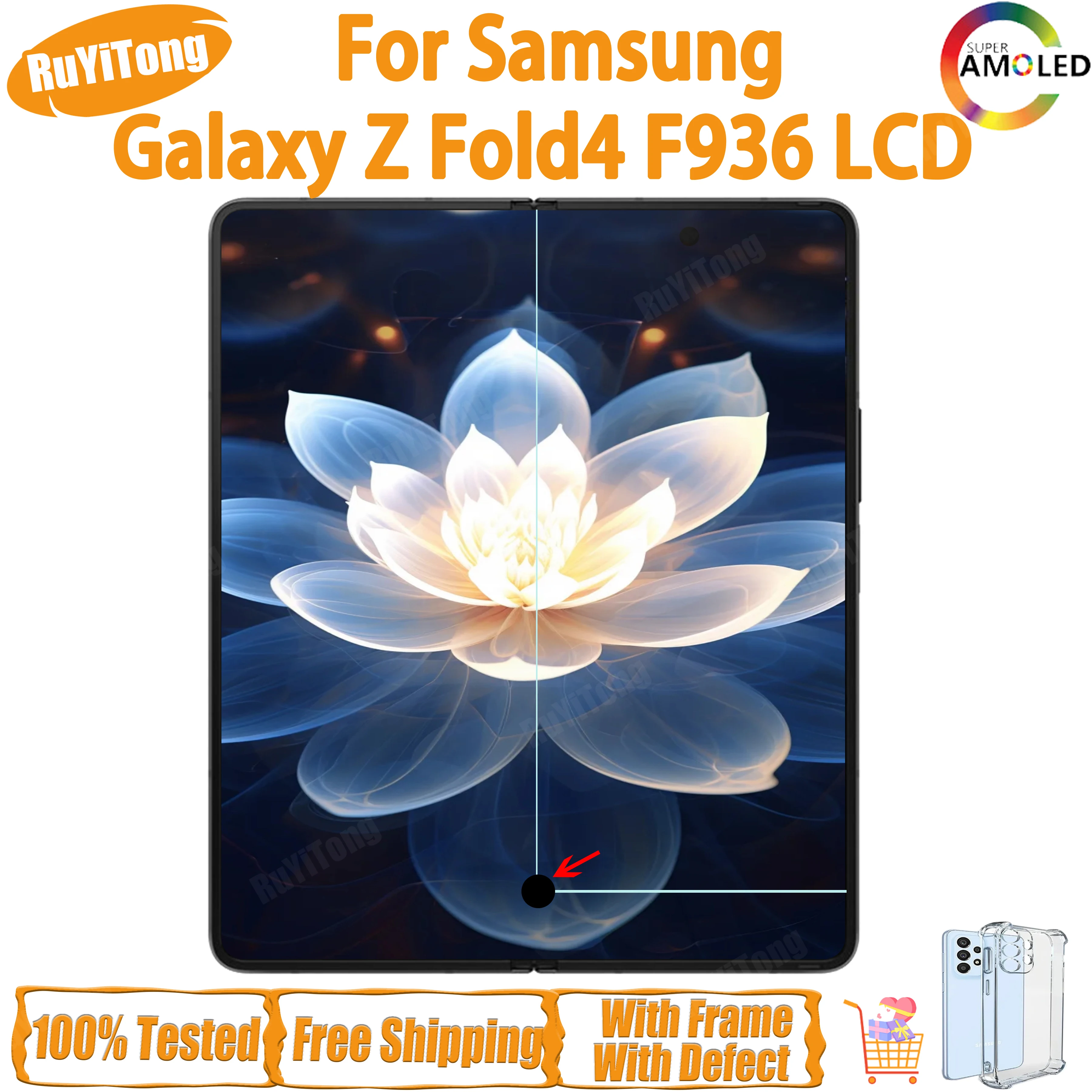 7.6" Amoled For Samsung Z Fold 4 SM-F936B SM-F936B/DS F936U F936W Inner LCD Screen Digitizer Assembly Replacement, With Defect
7.6" Amoled For Samsung Z Fold 4 SM-F936B SM-F936B/DS F936U F936W Inner LCD Screen Digitizer Assembly Replacement, With Defect