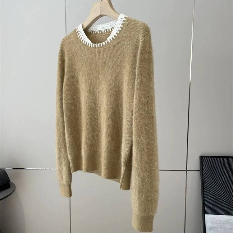 Chao Good Looking Handmade Knitted round Neck Pullover Spring 2026 Color Block Style Women's Fashion Soft Fabric Design
Chao Good Looking Handmade Knitted round Neck Pullover Spring 2026 Color Block Style Women's Fashion Soft Fabric Design