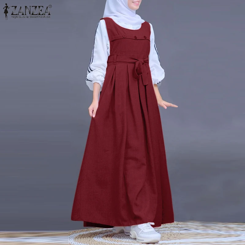 Женское мусульманское платье-абайя ZANZEA, длинное платье-макси на весну и лето, модное платье без рукавов, платье-комбинезон, кафтан, исламская одежда
Женское мусульманское платье-абайя ZANZEA, длинное платье-макси на весну и лето, модное платье без рукавов, платье-комбинезон, кафтан, исламская одежда