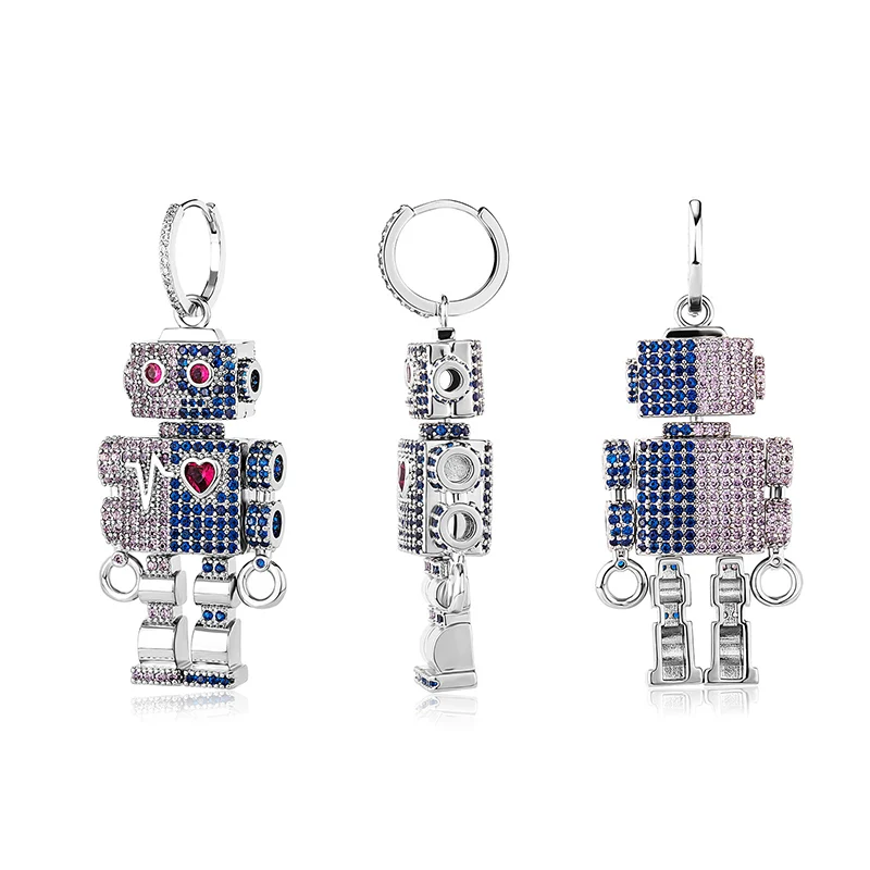 1 Pair Hip Hop 3A+ CZ Stone Paved Bling Ice Out Big Robot Shape Drop Earrings for Women Charm Jewelry Gift
1 Pair Hip Hop 3A+ CZ Stone Paved Bling Ice Out Big Robot Shape Drop Earrings for Women Charm Jewelry Gift
