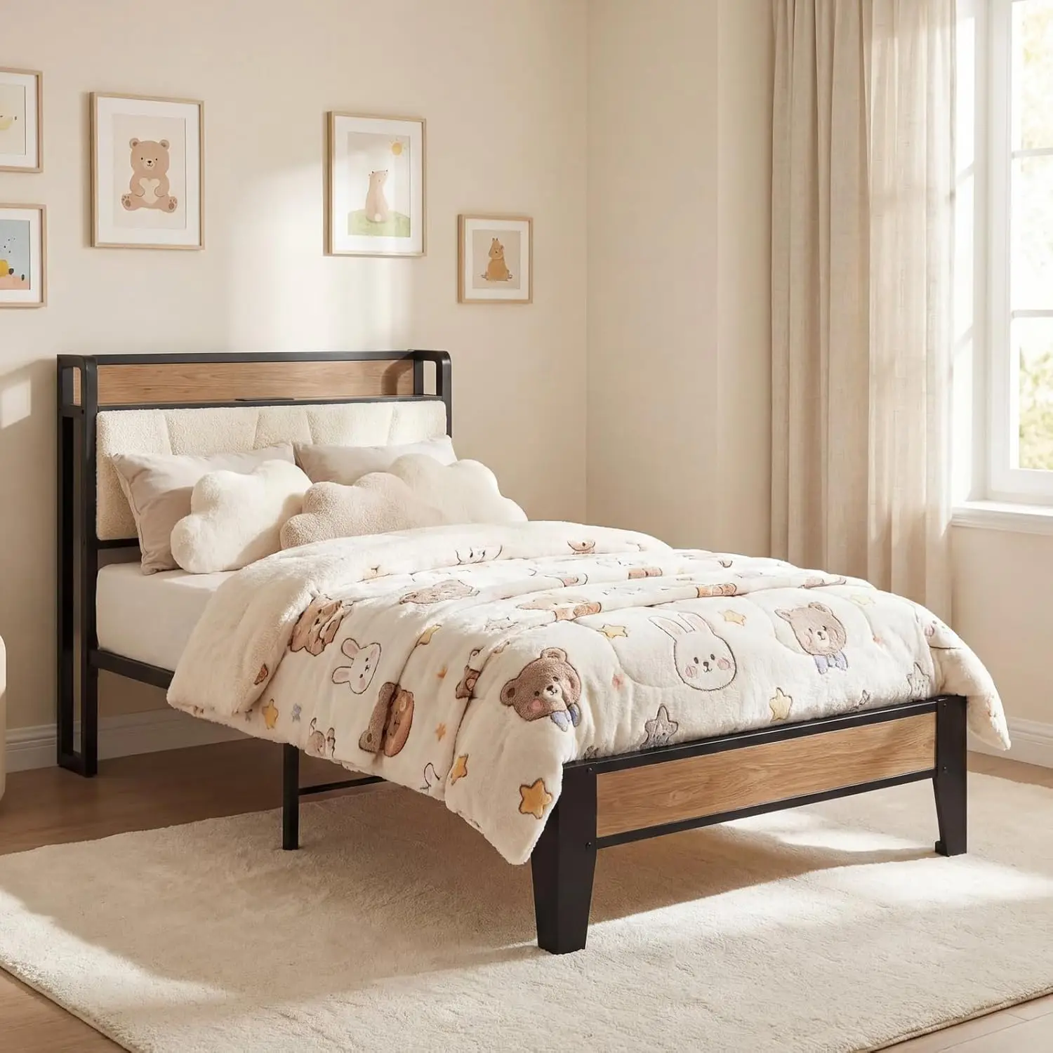 Twin Storage Bed Frame with Charging Station, Noise-Free Solid Wood Platform, No Box Spring, Easy Assembly, Customized
Twin Storage Bed Frame with Charging Station, Noise-Free Solid Wood Platform, No Box Spring, Easy Assembly, Customized