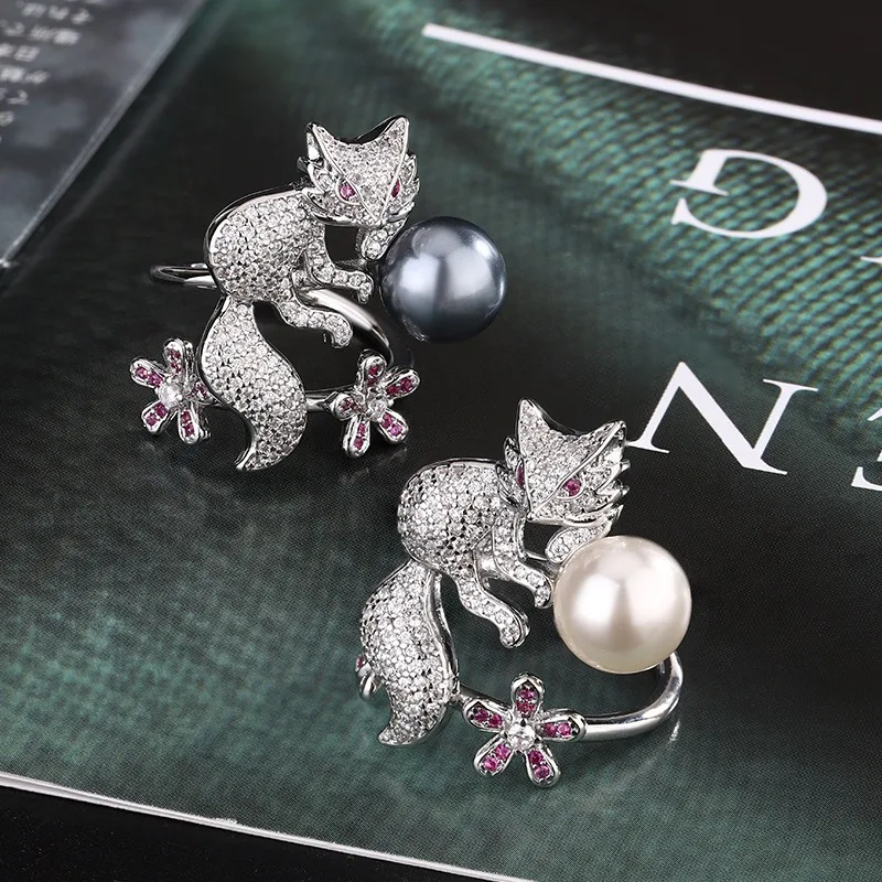 Fashion Cute Pearl Fox-shape Ring for Women Luxury Adjustable Ladies Rings Fine Jewelry Animal Valentine Day Gift
Fashion Cute Pearl Fox-shape Ring for Women Luxury Adjustable Ladies Rings Fine Jewelry Animal Valentine Day Gift