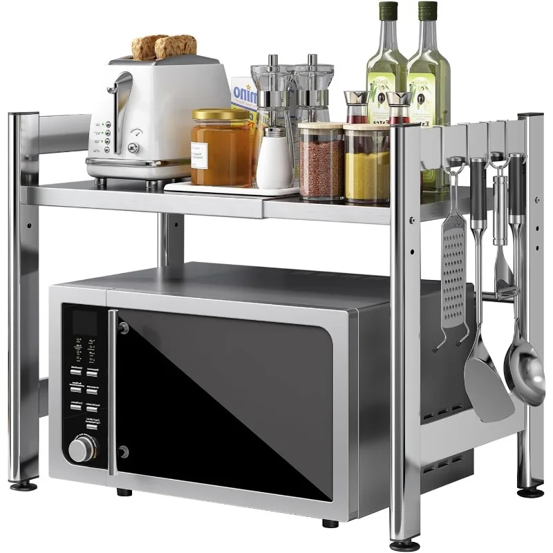 Extendable Microwave Oven Rack,Adjustable Microwave Stand Kitchen Counter Shelf Kitchen Utensils Storage, Stainless Steel 2
Extendable Microwave Oven Rack,Adjustable Microwave Stand Kitchen Counter Shelf Kitchen Utensils Storage, Stainless Steel 2