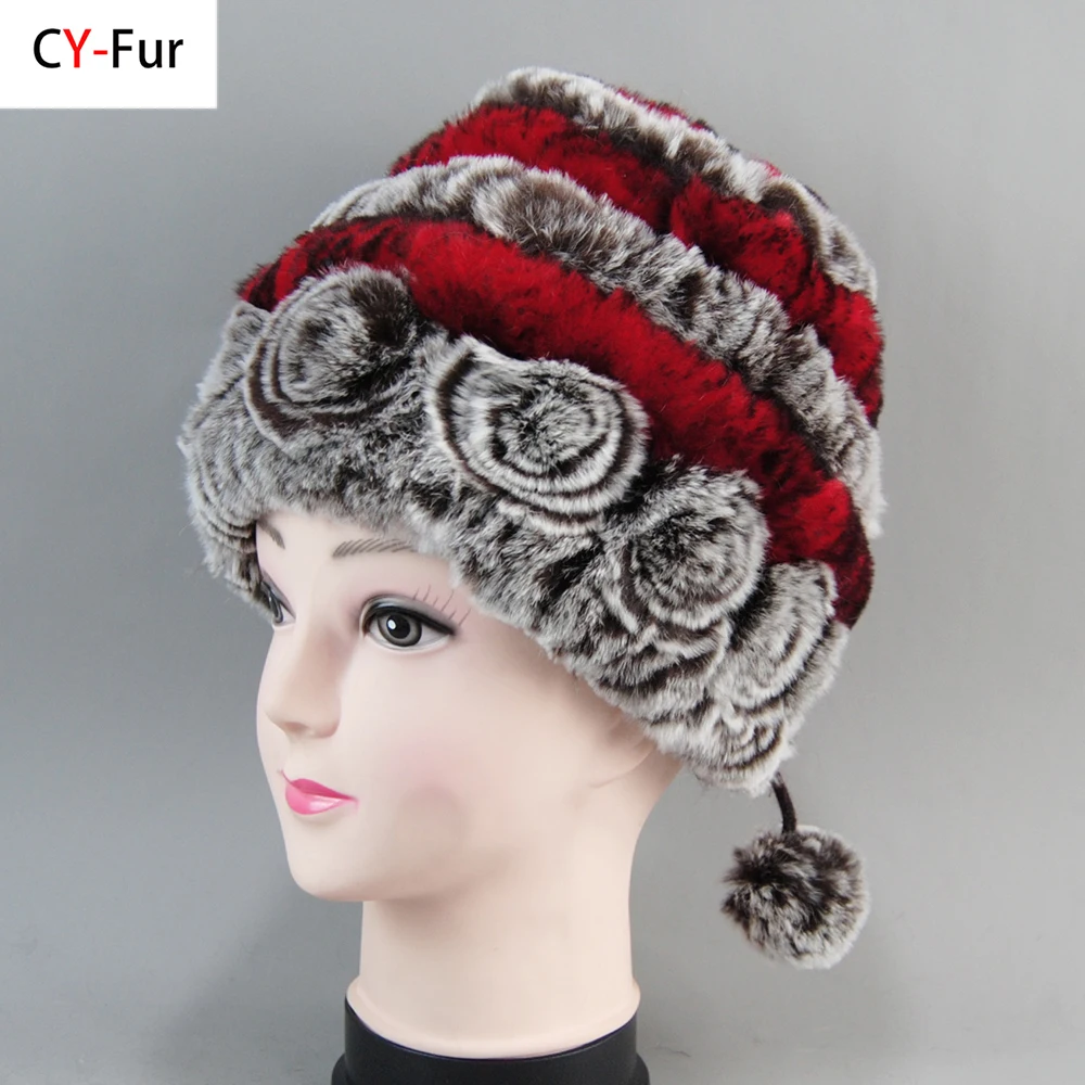 Hot Sale Winter Women Flowers Striped Natural Real Rex Rabbit Fur Hats Lady Warm Knit Genuine Fur Caps Russian Outdoor Fur Hats
Hot Sale Winter Women Flowers Striped Natural Real Rex Rabbit Fur Hats Lady Warm Knit Genuine Fur Caps Russian Outdoor Fur Hats