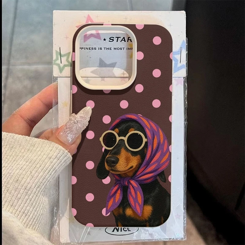Dachshund with Pink Polka Dots Lychee Soft Phone Case For iPhone 17 16 Pro Max 11 13 12 14 15 8 7 Plus 17E XS XR X Air 16E Cover
Dachshund with Pink Polka Dots Lychee Soft Phone Case For iPhone 17 16 Pro Max 11 13 12 14 15 8 7 Plus 17E XS XR X Air 16E Cover