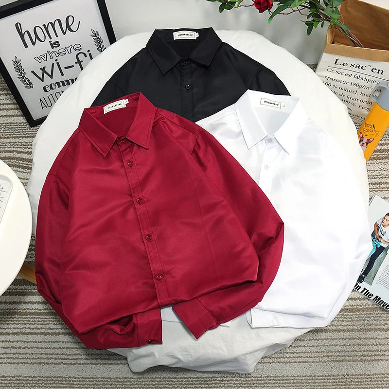 Chic Pure Color Long Sleeve Men's Shirt Stylish Student Fashion Korean Version Trendy Versatile BF Style Class Uniform Shirt
Chic Pure Color Long Sleeve Men's Shirt Stylish Student Fashion Korean Version Trendy Versatile BF Style Class Uniform Shirt
