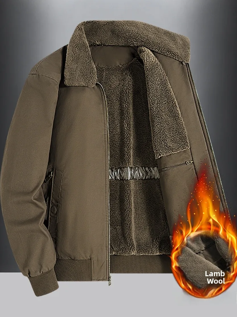 Мужская повседневная хлопковая куртка на подкладке с теплым бархатным воротником ягненка, свободная рабочая одежда, верхняя одежда, зимнее хлопковое пальто Thiened
Мужская повседневная хлопковая куртка на подкладке с теплым бархатным воротником ягненка, свободная рабочая одежда, верхняя одежда, зимнее хлопковое пальто Thiened