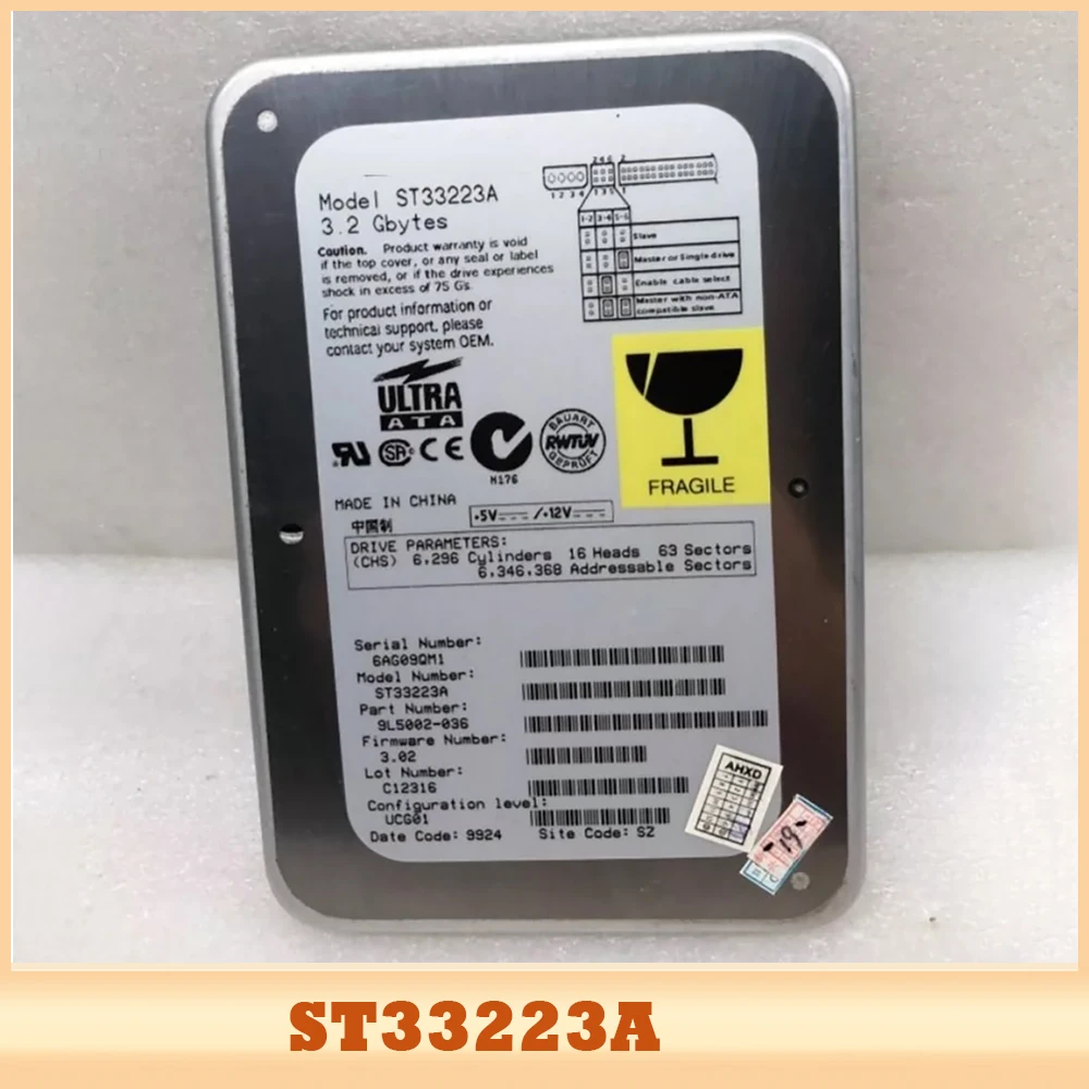 3.2G IDE 3.5'' Med-ical hard drive HDD ST33223A
3.2G IDE 3.5'' Med-ical hard drive HDD ST33223A