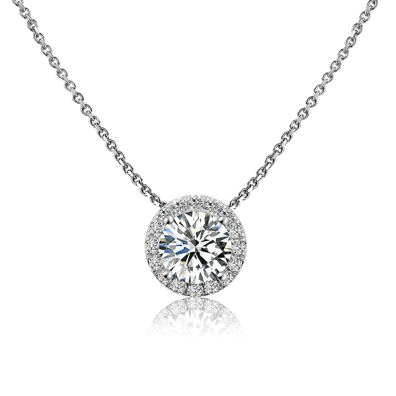 Прованс 1.16ct T.W. Круглый кулон из белого золота 18 карат с муассанитом и бриллиантами, модные ювелирные изделия с цепочкой, сертифицированные GRA
Прованс 1.16ct T.W. Круглый кулон из белого золота 18 карат с муассанитом и бриллиантами, модные ювелирные изделия с цепочкой, сертифицированные GRA