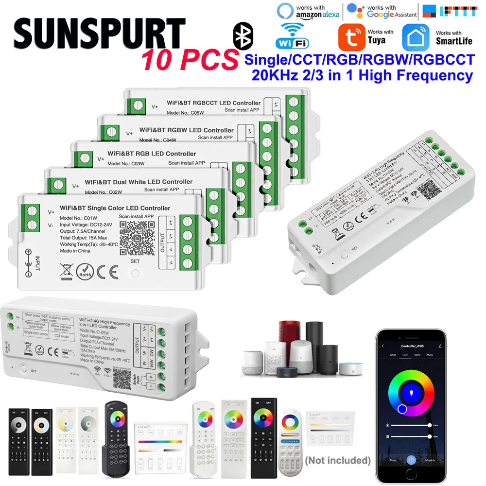 2.4G High Frequency 20KHz TUYA WiFi LED Control Alexa Google Voice 8Zone RGBCCT Remote Control DIM CCT RGB RGBW LED Strip 12-24V
2.4G High Frequency 20KHz TUYA WiFi LED Control Alexa Google Voice 8Zone RGBCCT Remote Control DIM CCT RGB RGBW LED Strip 12-24V