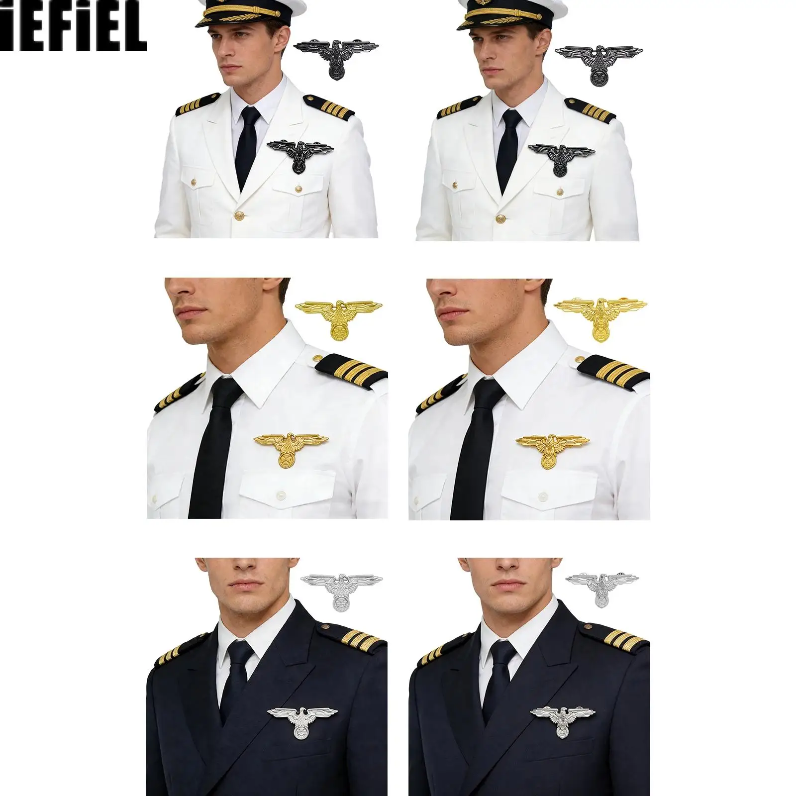 Men Women Eagle Badge Brooch Aviation Attendant Pilot Uniform Decoration for Halloween Cosplay Events
Men Women Eagle Badge Brooch Aviation Attendant Pilot Uniform Decoration for Halloween Cosplay Events