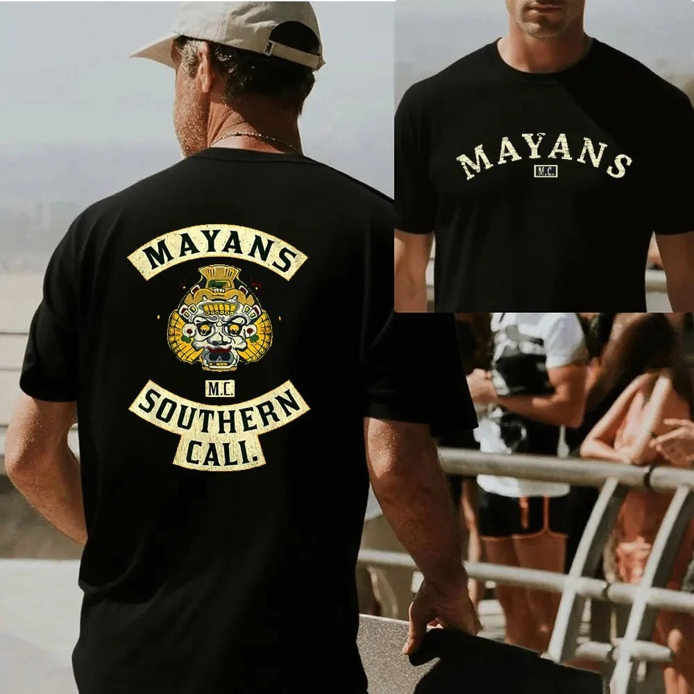 Mayans MC Southern Cali Front Back Patch Biker Motorcycle Vintage Men's T-Shirt Mens Graphic Tshirts Regular Cotton Short Sleeve
Mayans MC Southern Cali Front Back Patch Biker Motorcycle Vintage Men's T-Shirt Mens Graphic Tshirts Regular Cotton Short Sleeve